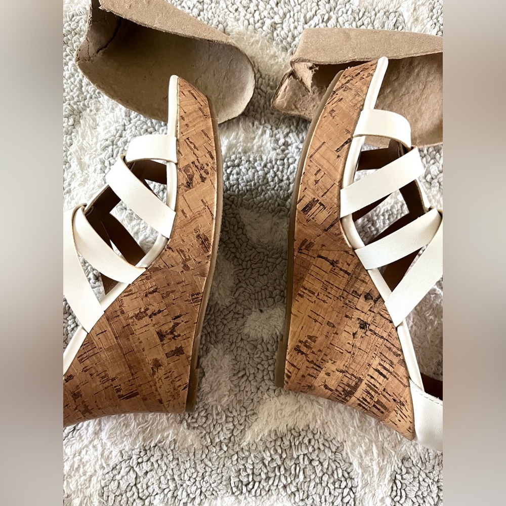 A.N.A strappy wedge sandals with cork size 7